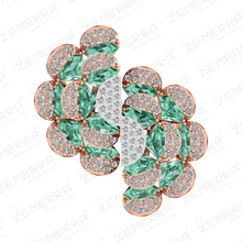 Luxury 14K Rose Gold Diamond Flower Cocktail Ring Sarafa Bazar India