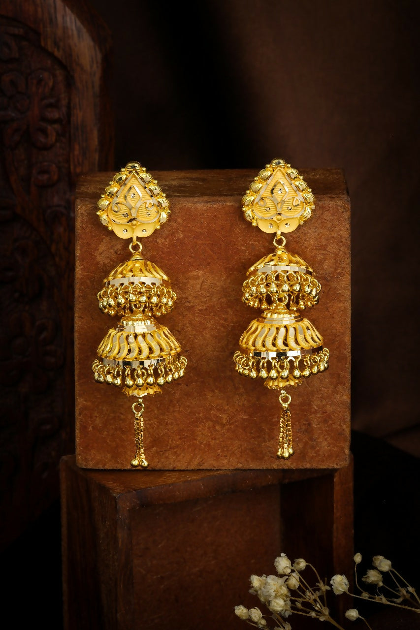 Gold Earrings Sarafa Bazar India