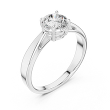 Round Cut Lab Grown Diamond Women's Ring 9Kt White Gold LR-3 Sarafa Bazar India