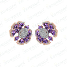 14K Rose Gold Purple Gemstone Pendant – New Design Sarafa Bazar India