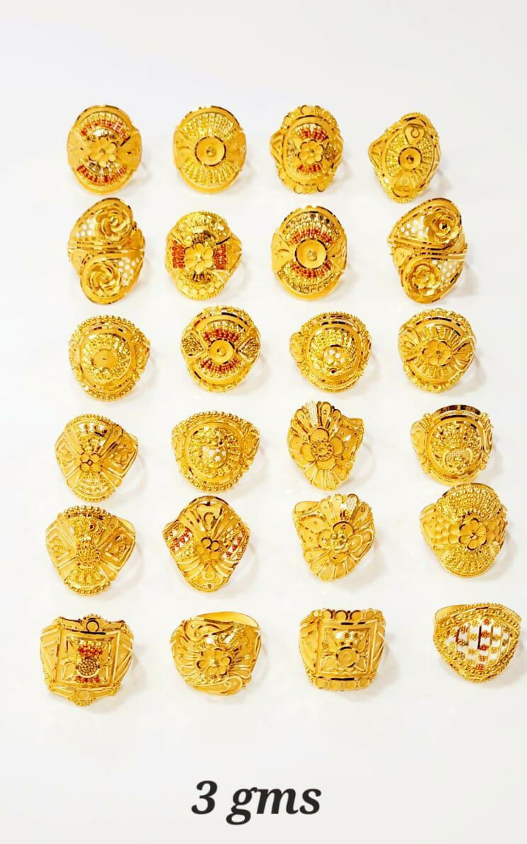 Gold Ladies Rings Sarafa Bazar India