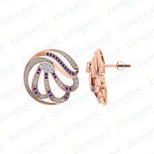 Unique 14K Rose Gold Diamond Spiral Swirl Pendant Set Sarafa Bazar India