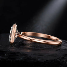 Emerald Cut Lab Grown Diamond Women's Ring 9Kt Rose Gold LR-70 Sarafa Bazar India