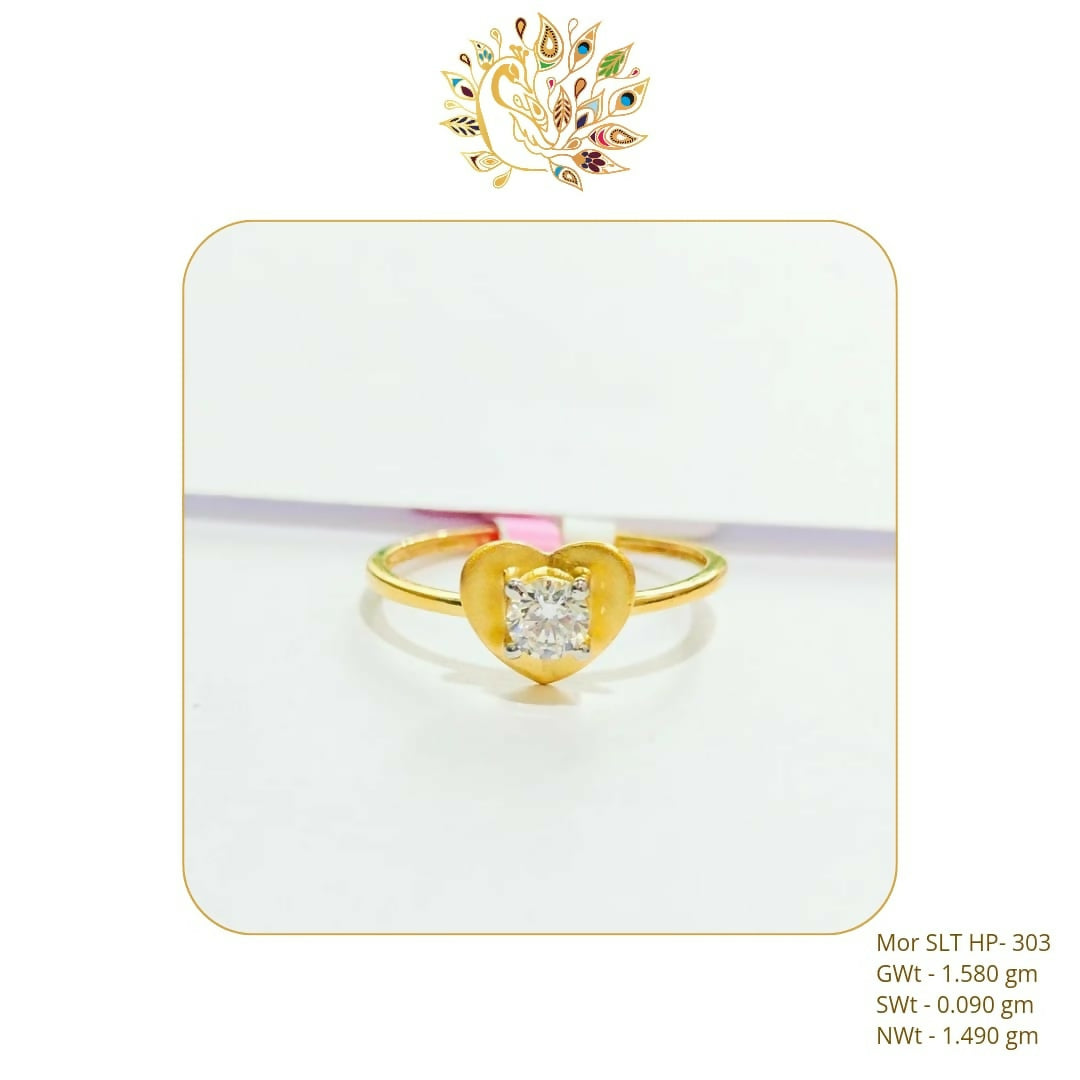 22kt CZ Stoneless Solitaire Rings Sarafa Bazar India