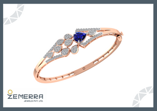 Hot-selling 14K Rose Gold Diamond Saphhire Bracelete Sarafa Bazar India