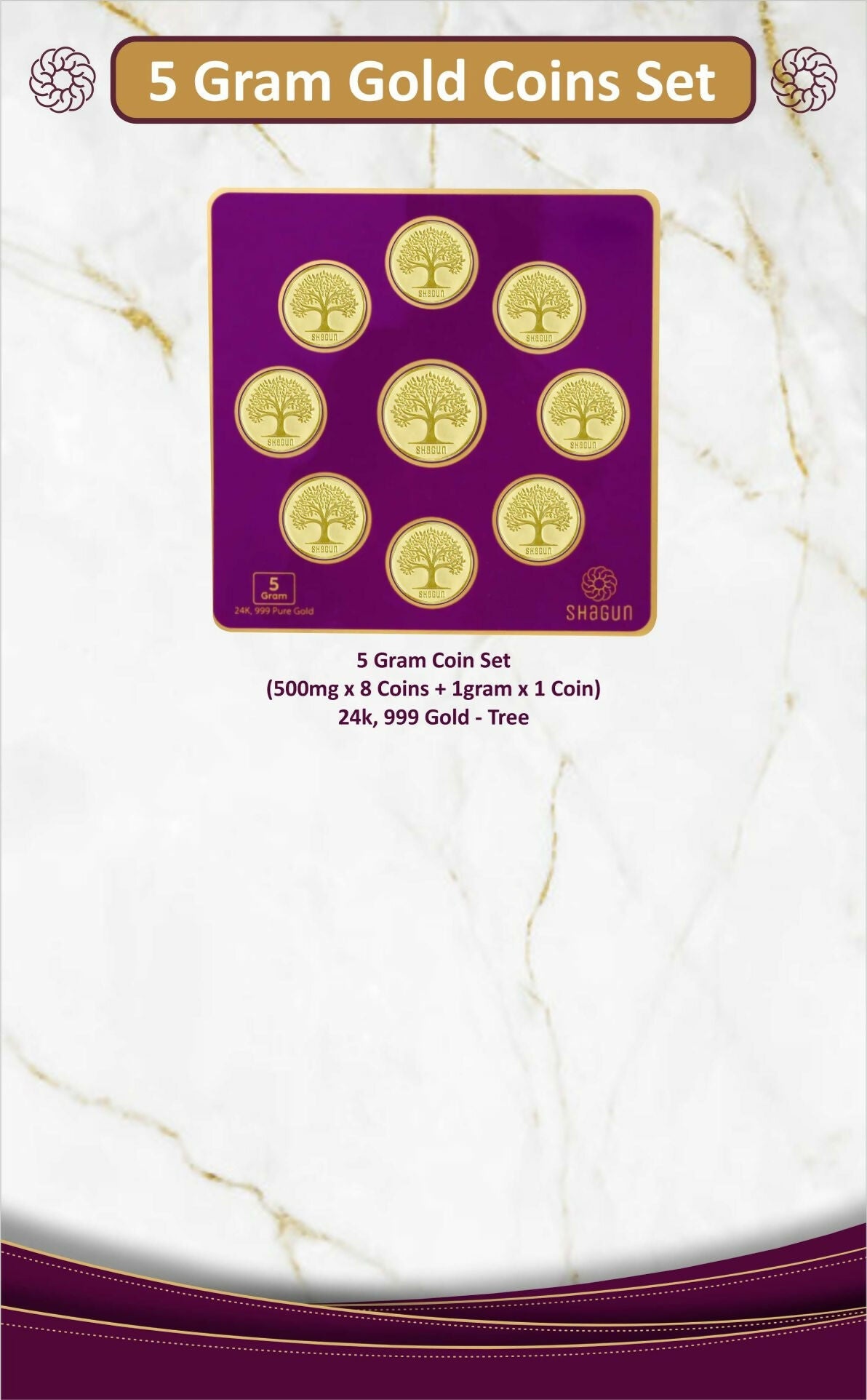 5gm Gold Coins Set Sarafa Bazar India