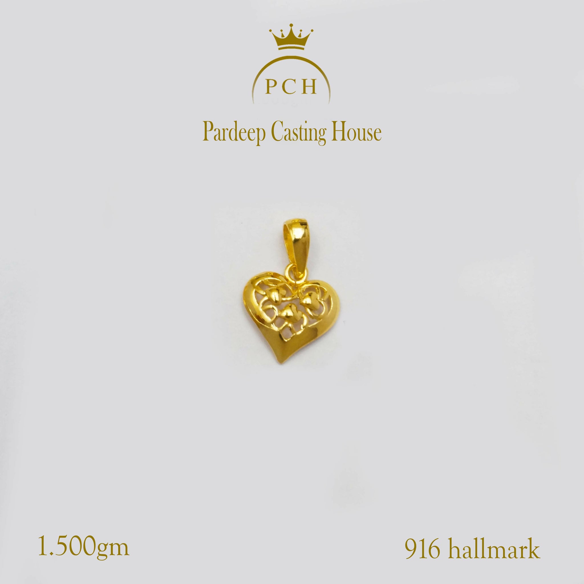 (1) Romantic Heart Gold Pendant