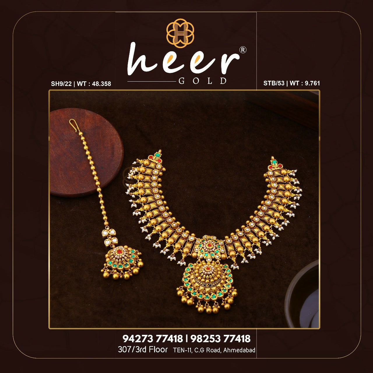 Kundan Antique Necklace Sarafa Bazar India