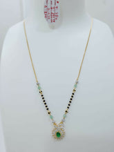 Short mangalsutra cz colour stones Sarafa Bazar India