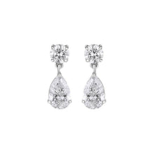 Pear Drop Diamond Earrings in 14K White Gold Sarafa Bazar India