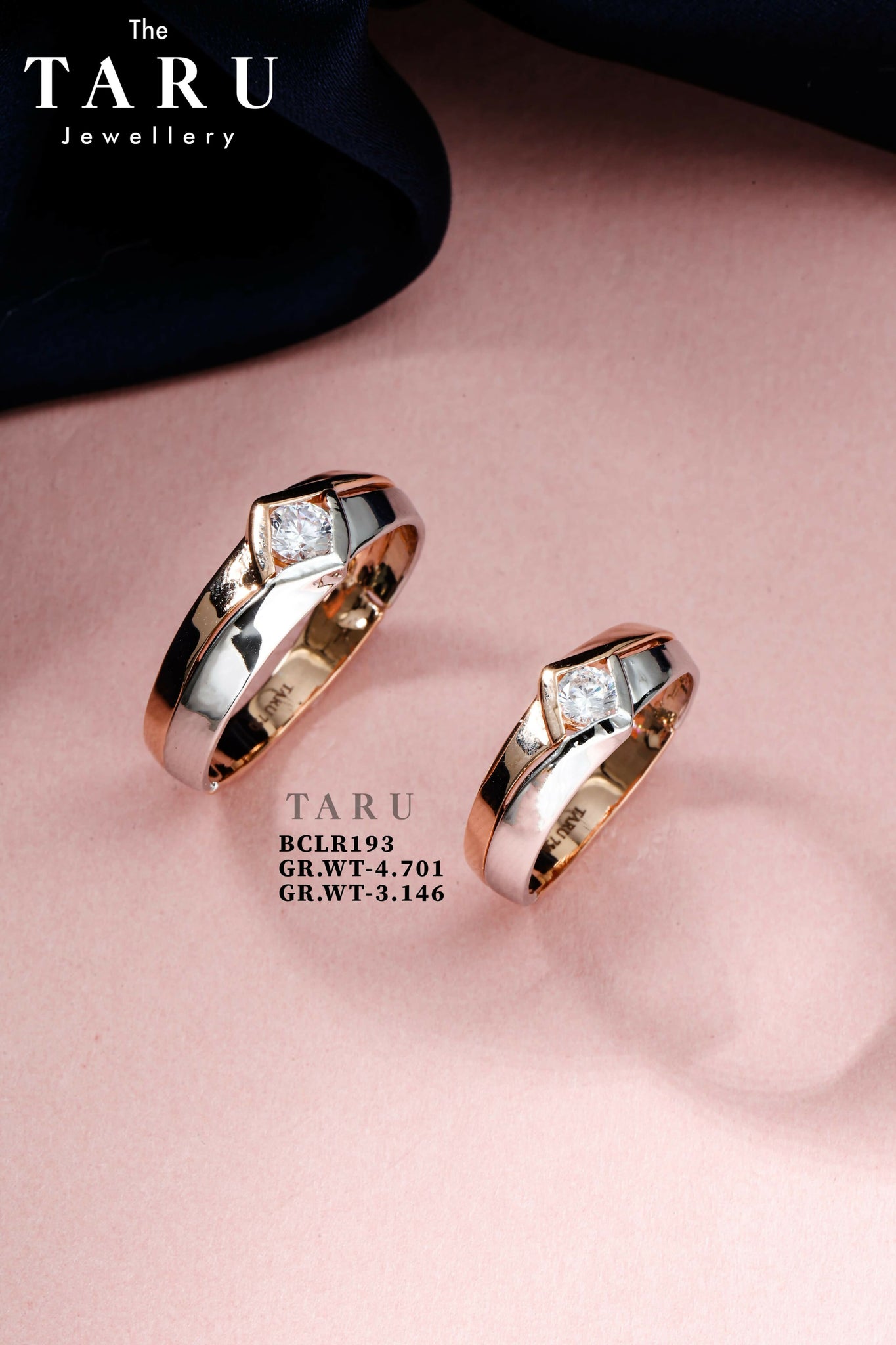 18kt Rose Gold Couple Band Sarafa Bazar India