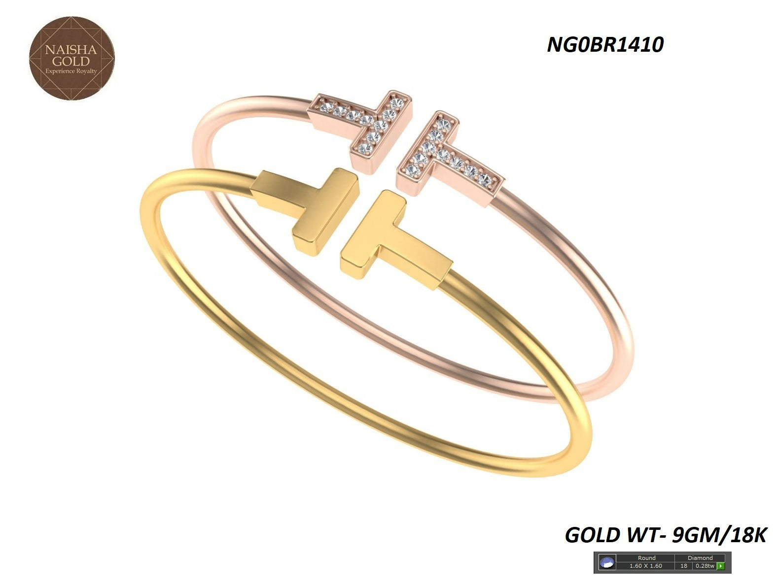 18kt Rose Gold Ladies Bracelets Sarafa Bazar India