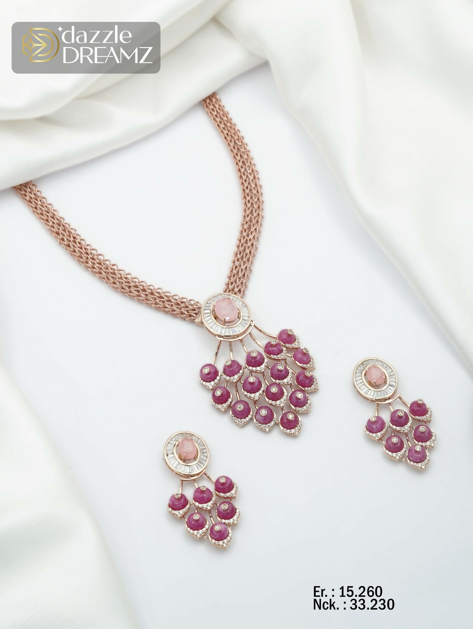 Rose Gold Necklace Sarafa Bazar India