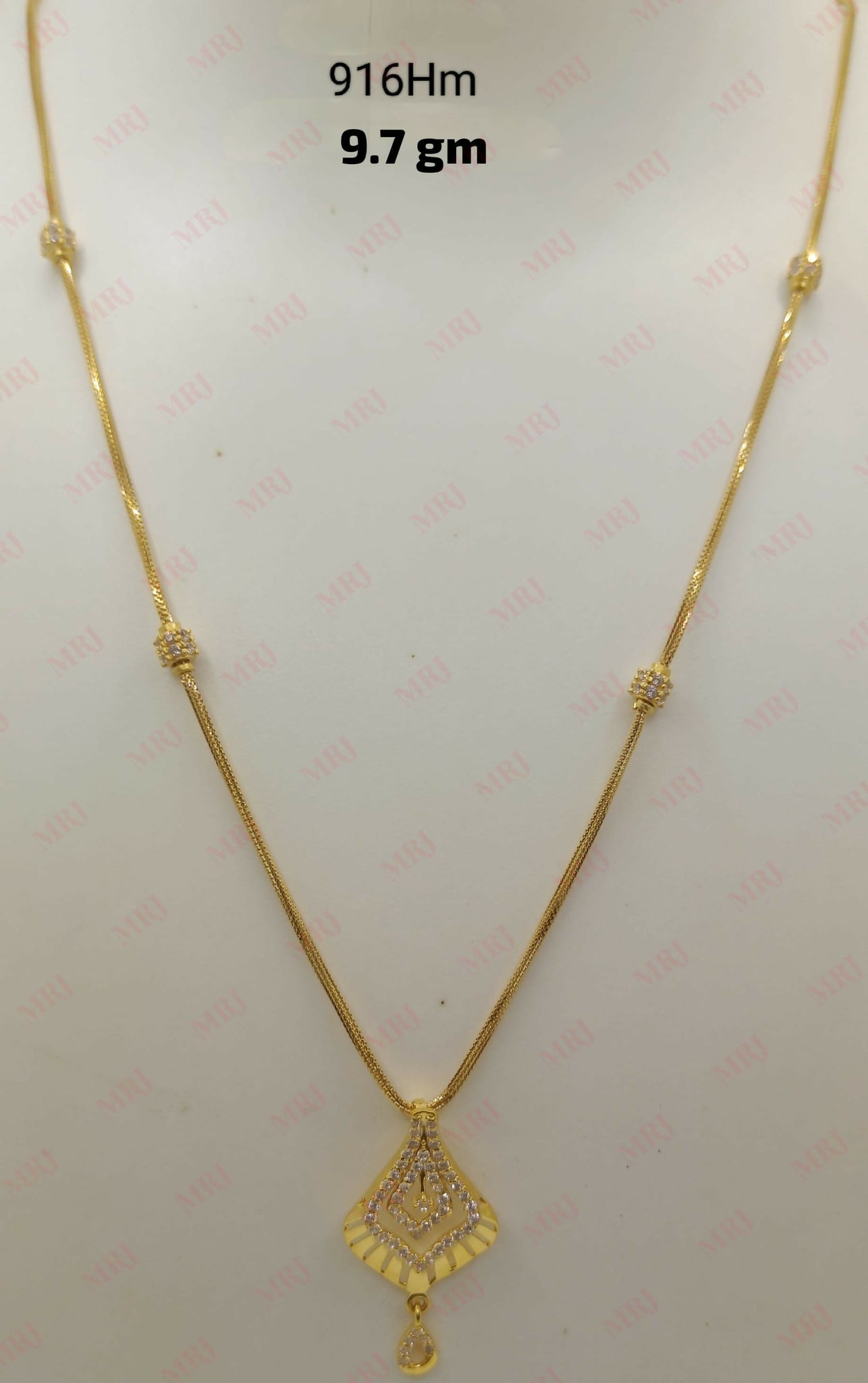 22kt CZ Chain Set Sarafa Bazar India