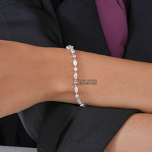 White Round and Marquise Diamonds Tennis Bracelet Sarafa Bazar India