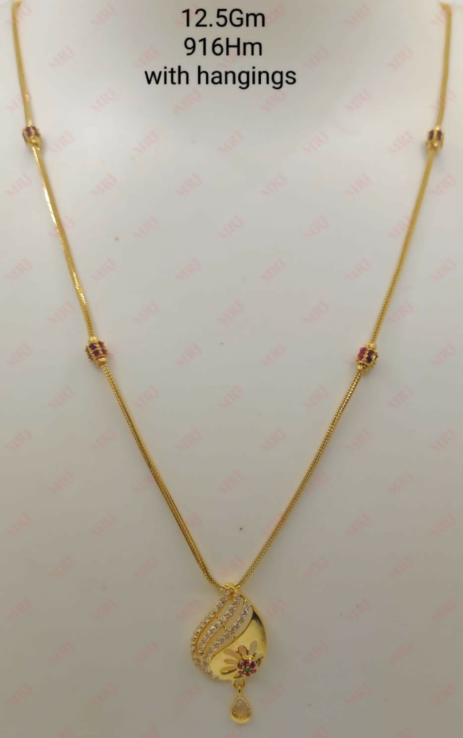 22kt CZ Chain Set Sarafa Bazar India