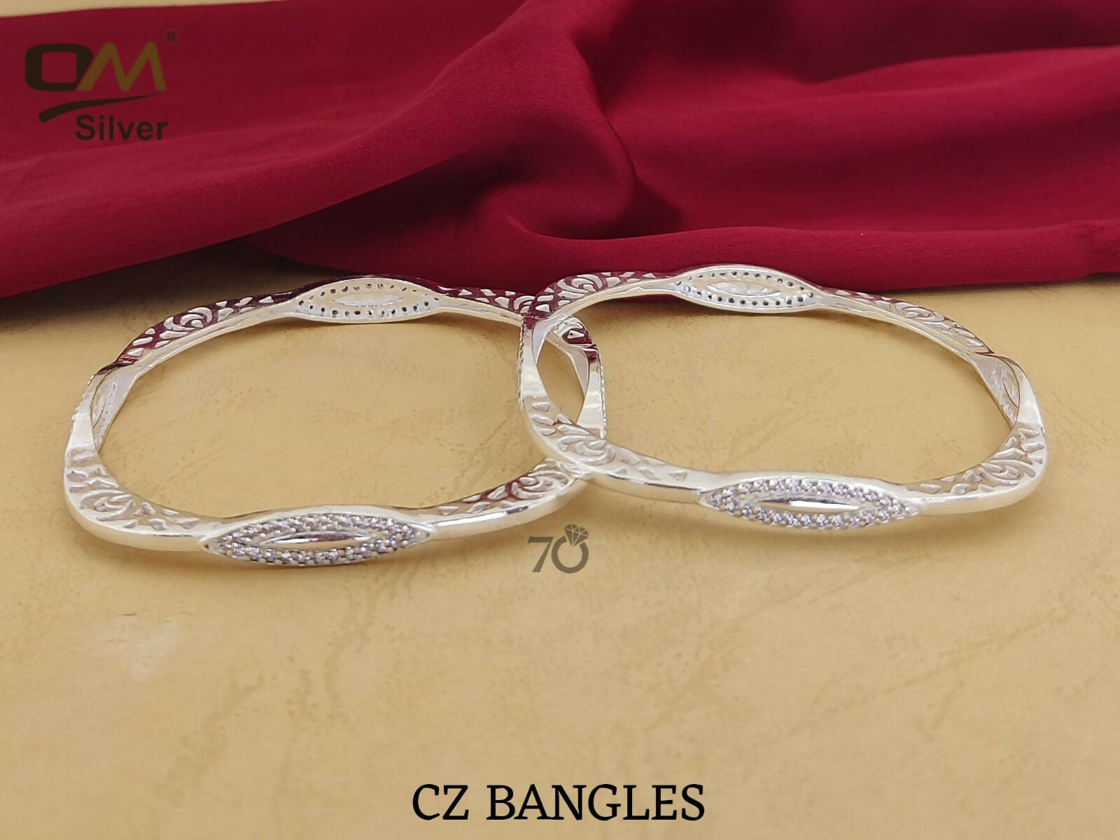 Silver CZ Bangles Sarafa Bazar India