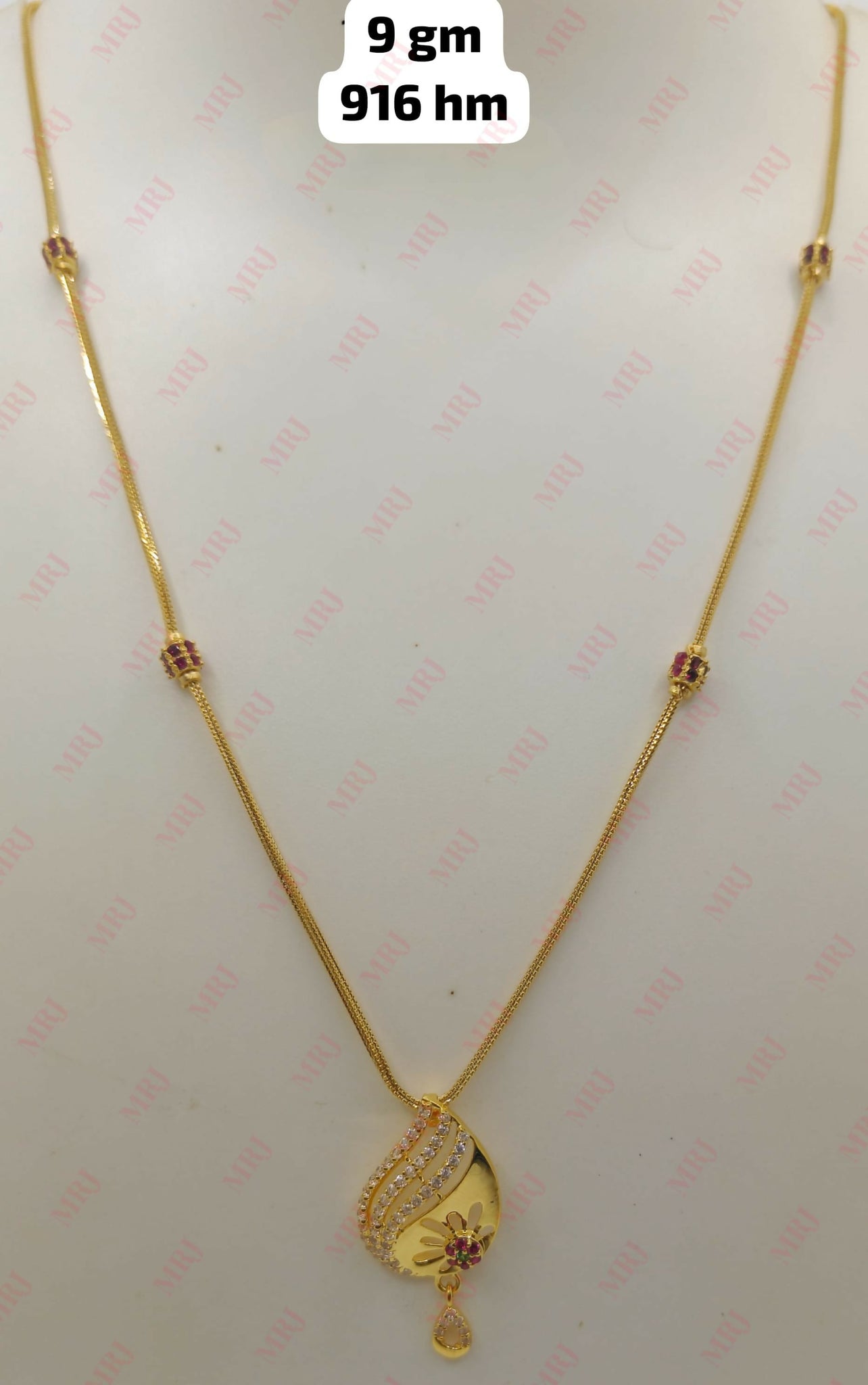 22kt CZ Chain Set Sarafa Bazar India