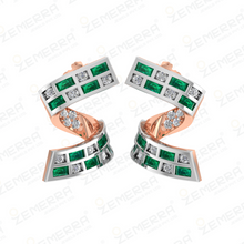 14K Real Gold Diamond Swirl Pendant Set - New Collection Sarafa Bazar India