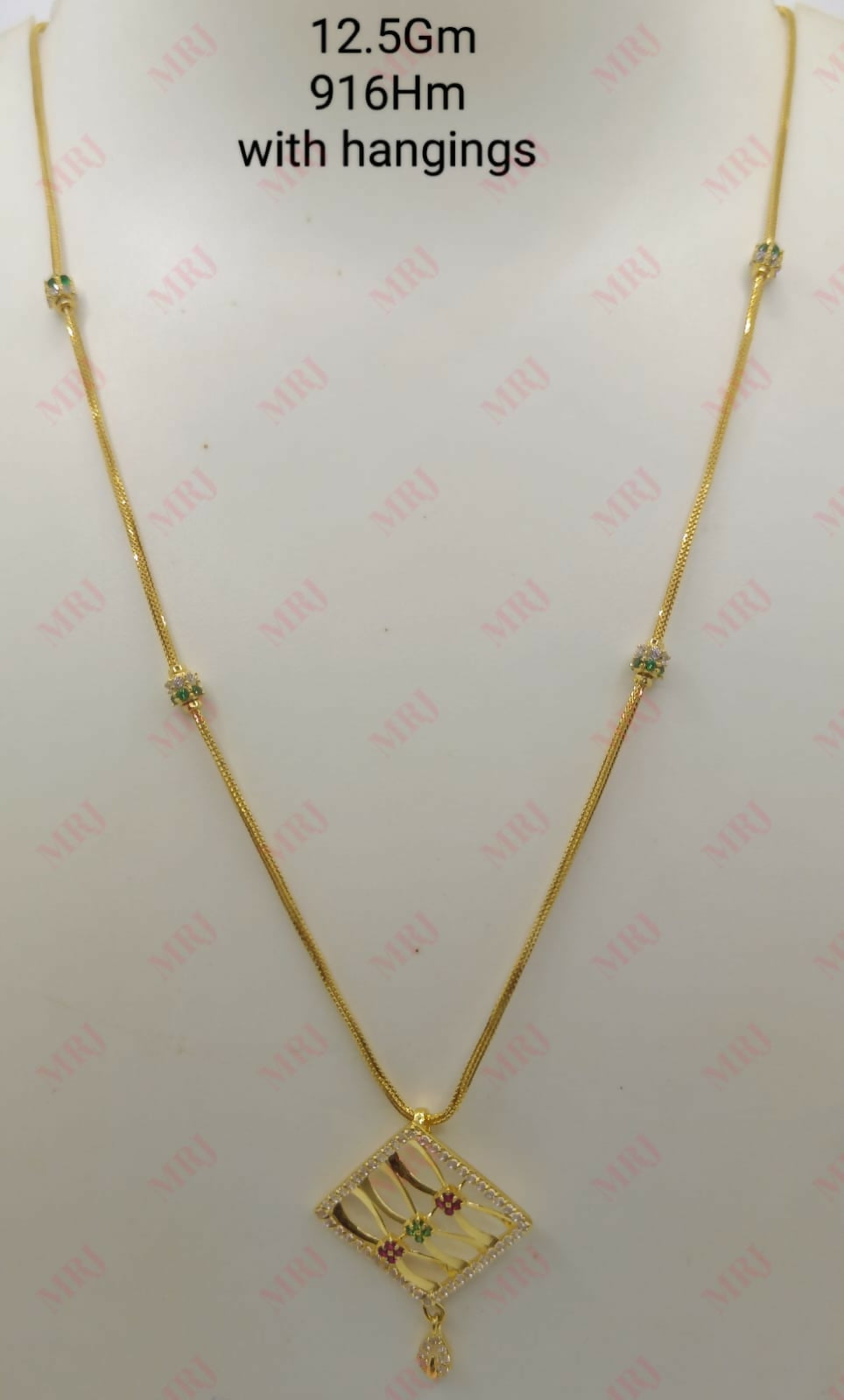 22kt CZ Chain Set Sarafa Bazar India