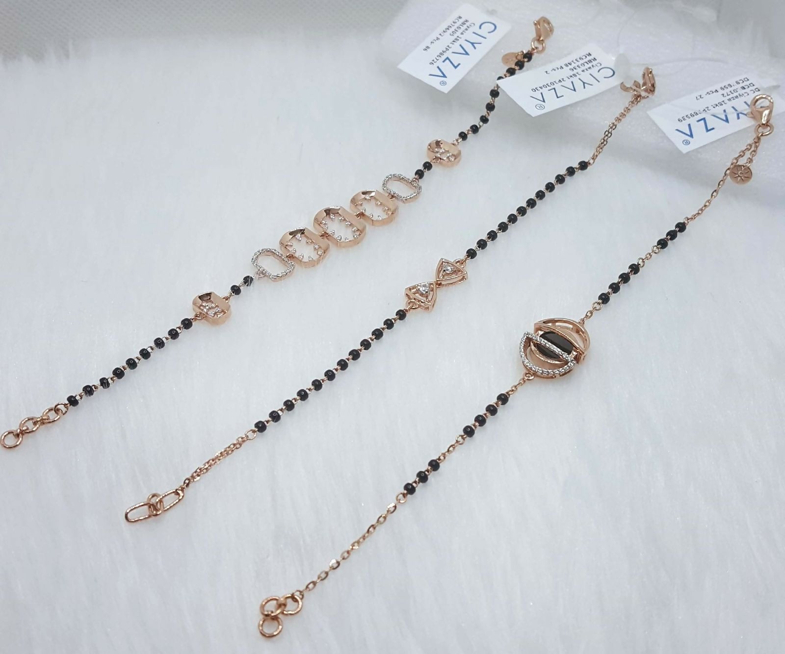 Rose Gold Mangalsutra Bracelet Sarafa Bazar India