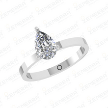 Pear Cut Solitaire Diamond Ring In 14K White Gold Sarafa Bazar India