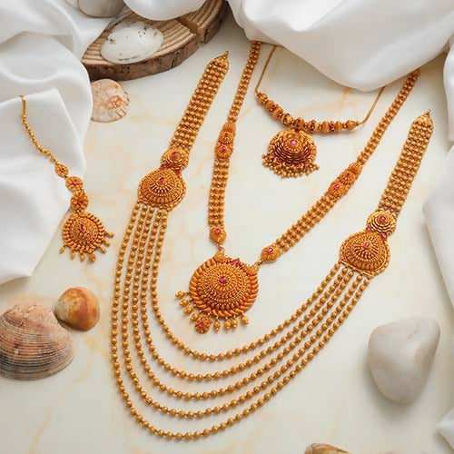 Antique Necklace, Long Set & Maang Tikka Sarafa Bazar India