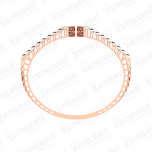 14K Gold Geometric Diamond Amethyst Open Bangle Bracelet Sarafa Bazar India