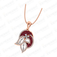 Lavish 14K Gold Diamond Ruby Stone Pendant Set For Bridal Sarafa Bazar India