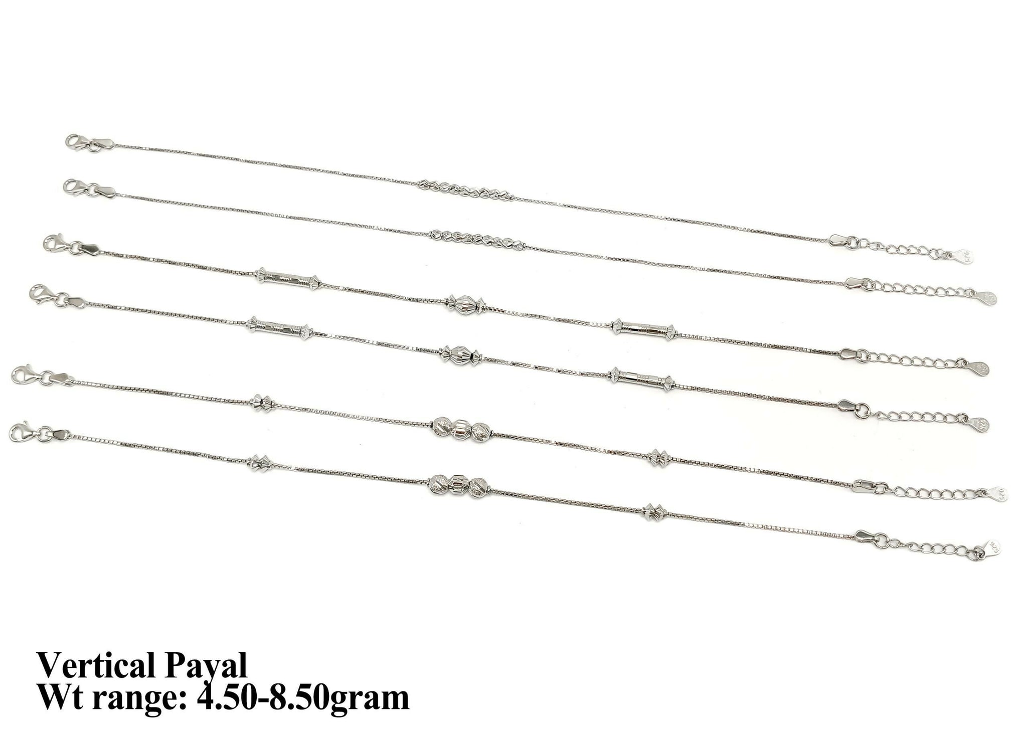 925 Silver Vertical Payal Sarafa Bazar India