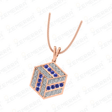 Beautiful 14K Rose Gold Diamond Pendant Set Sarafa Bazar India