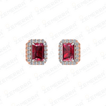 Trendy 14K Rose Gold Ruby Emerald Stone Diamond Pendant Sets Sarafa Bazar India