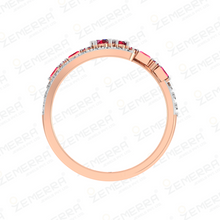 Classy Diamond Ruby Wrap Ring For Her in 14KT Rose Gold Sarafa Bazar India