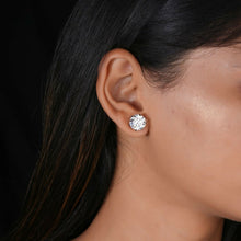 White Gold Stud Diamond Earrings Sarafa Bazar India