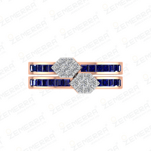 Art Deco Diamond Sapphire Pendant Set with Ring Sarafa Bazar India