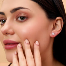 14K Yellow Gold Princess Cut Diamond Stud Earrings Sarafa Bazar India