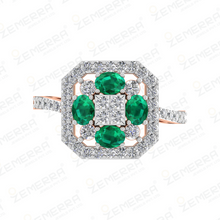 Floral Halo Diamond Ring in 14K Rose Gold Sarafa Bazar India