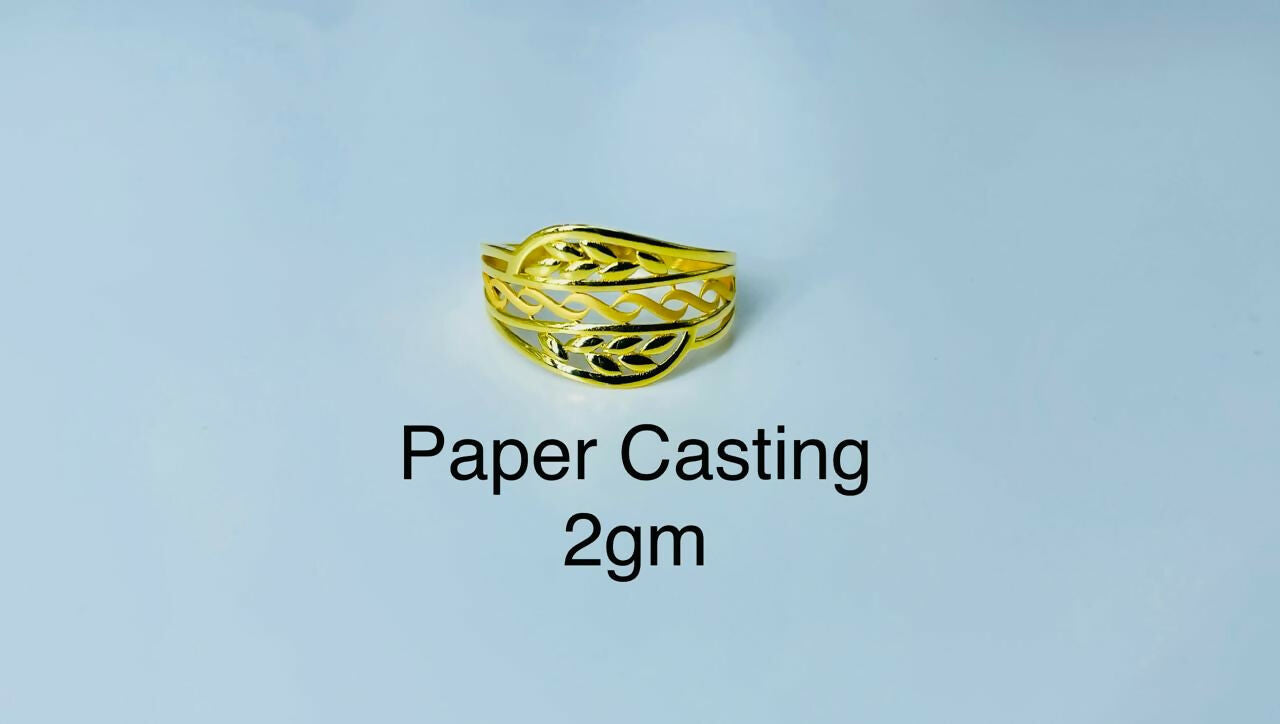 22kt Paper Casting Ladies Ring Sarafa Bazar India