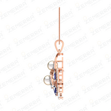 Classic 14K Gold Diamond Abstract Fan Drop Pendant Sarafa Bazar India