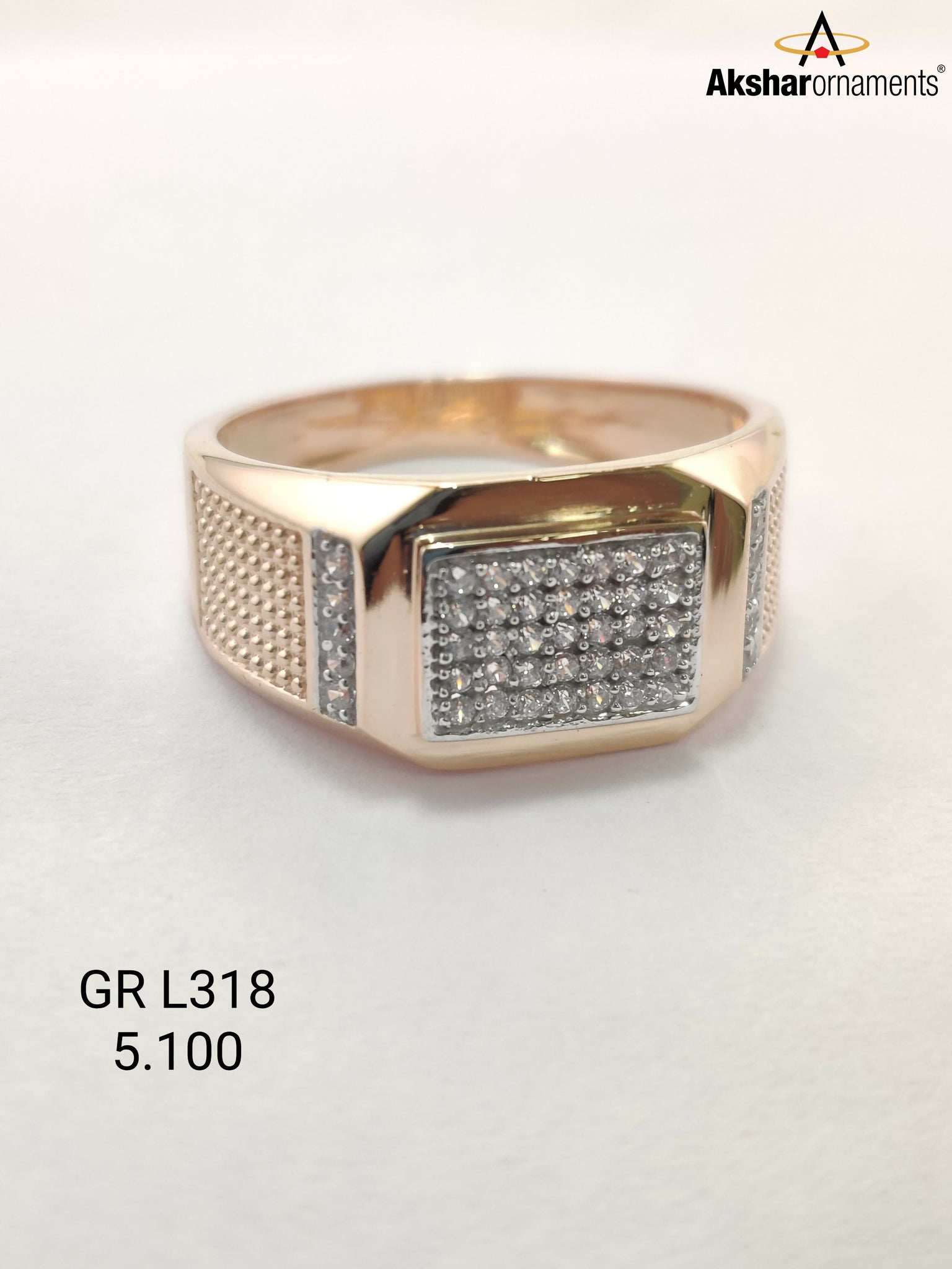 Rose Gold gents ring Sarafa Bazar India