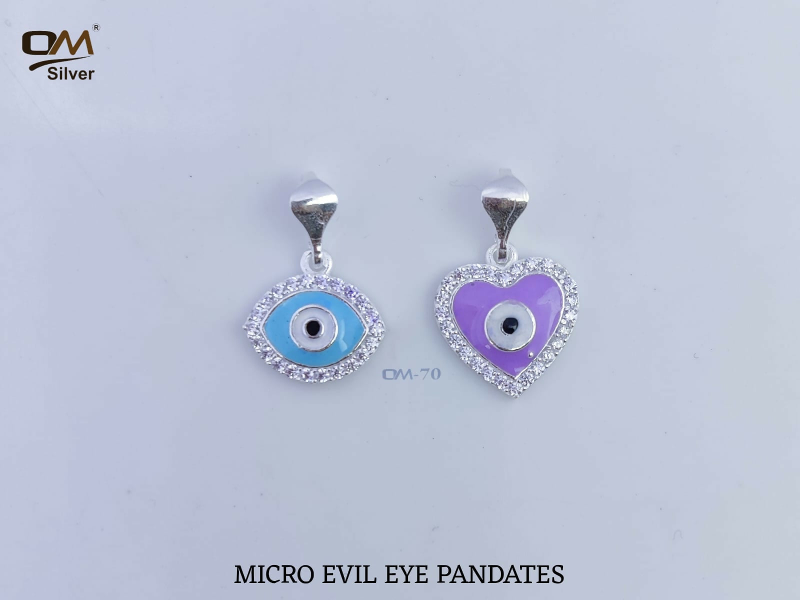 Silver Micro Evil Eye Pendants Sarafa Bazar India