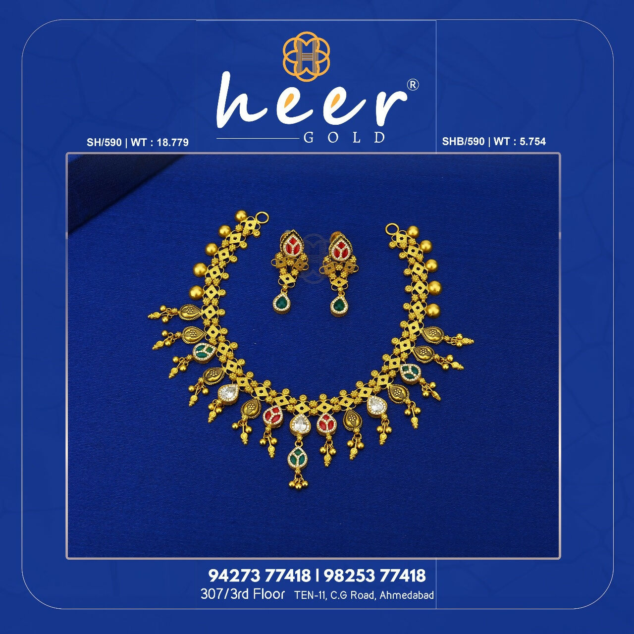 Kundan Antique Necklace Sarafa Bazar India