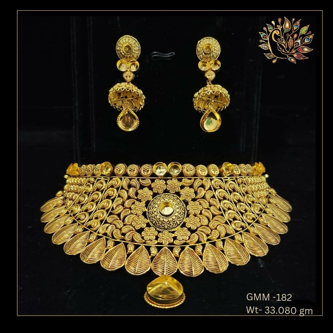 Antique Ghat Choker Set Sarafa Bazar India