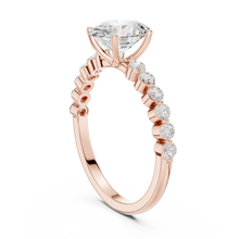 Oval Cut Lab Grown Diamond Women's Ring 9Kt Rose Gold LR-67 Sarafa Bazar India