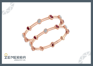 14K Rose Gold Diamond Bangles Fine Jewelry for Women