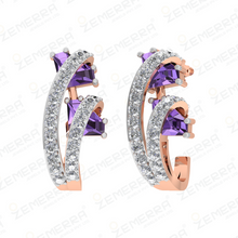 Excellent 14KT Rose Gold Diamond J Shaped Bali Sarafa Bazar India