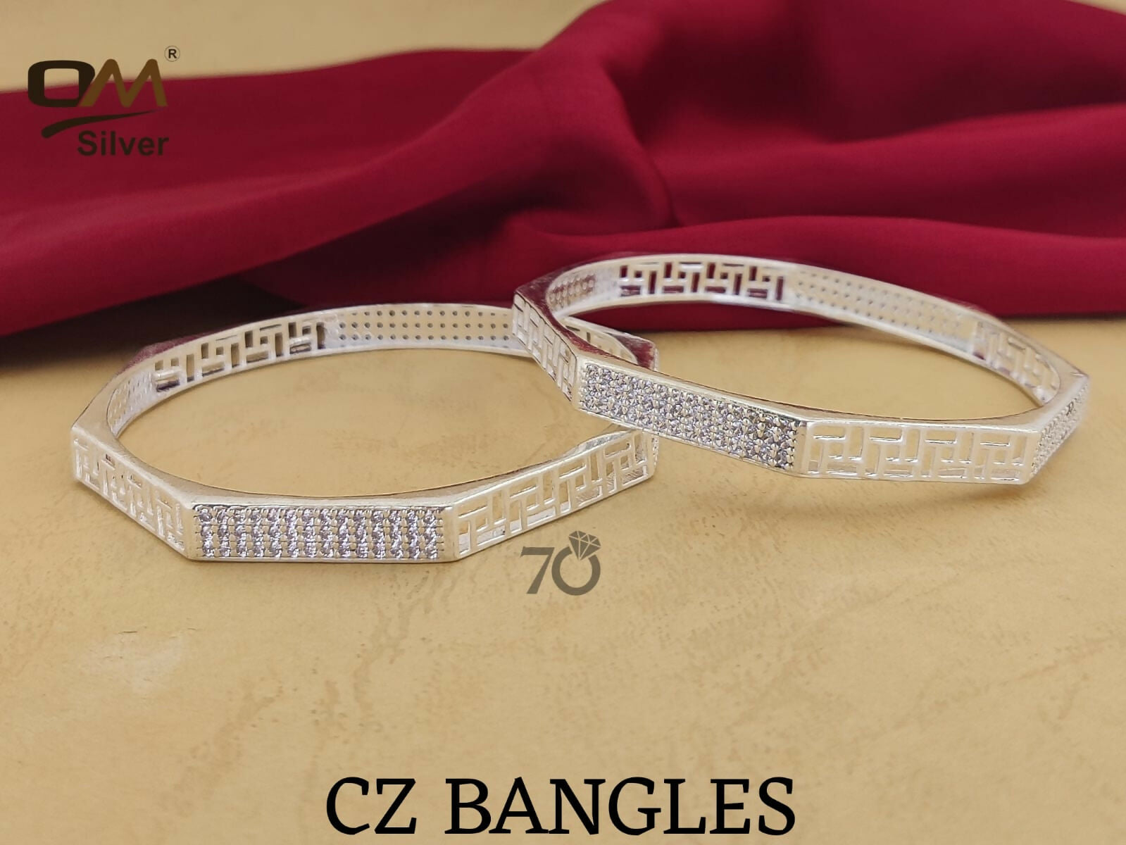 Silver CZ Bangles Sarafa Bazar India