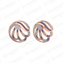 Unique 14K Rose Gold Diamond Spiral Swirl Pendant Set Sarafa Bazar India