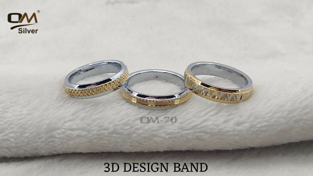 Silver Gold Plated 3D Design Band Sarafa Bazar India