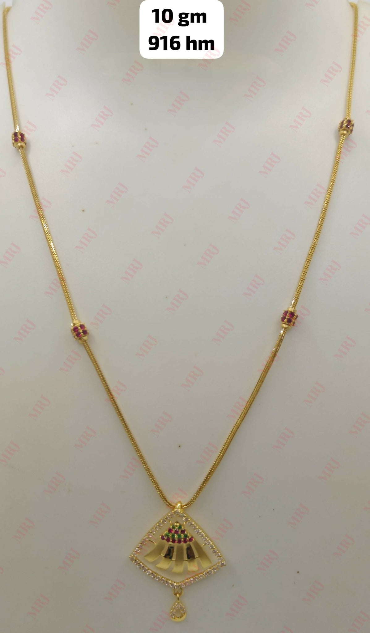 22kt CZ Chain Set Sarafa Bazar India